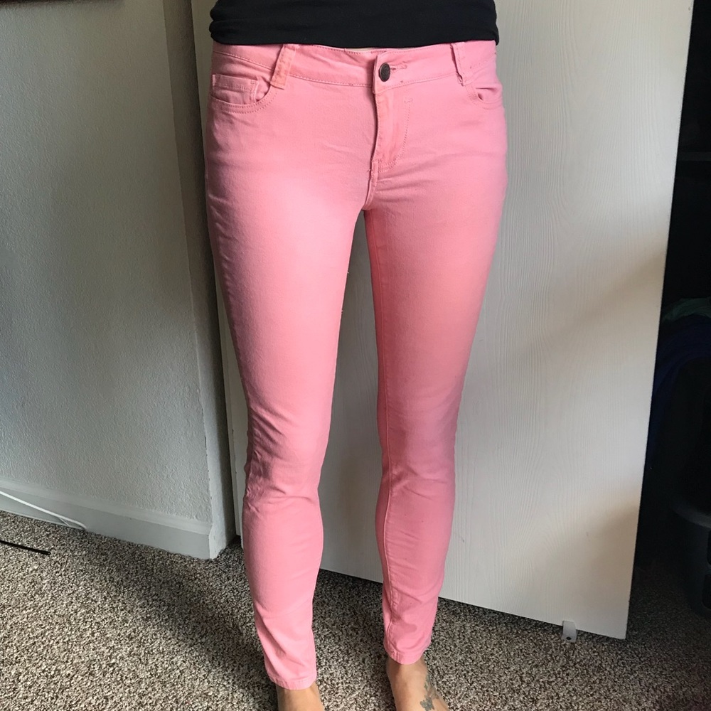 Peach stretchy pants